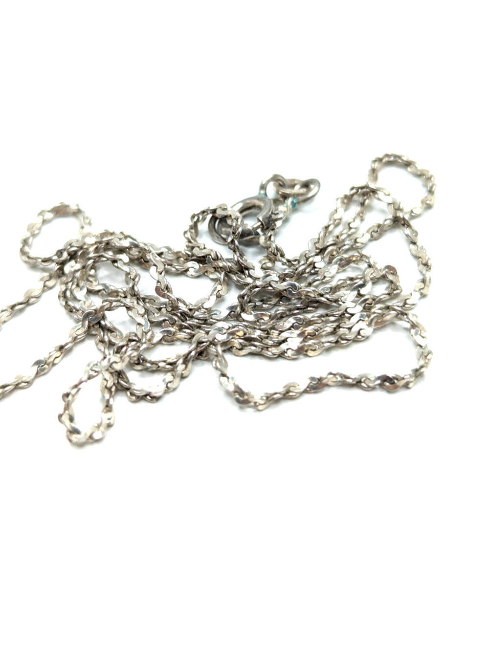 Sterling Silver 925 Chain Necklace Dainty Link Minimalist Spring Ring 25.5cm